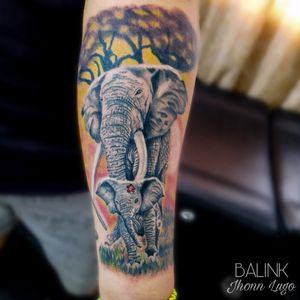 Father and daughter. #tattoo #tattoos#elephanttattoo #elephant #elephants #balinktattoo