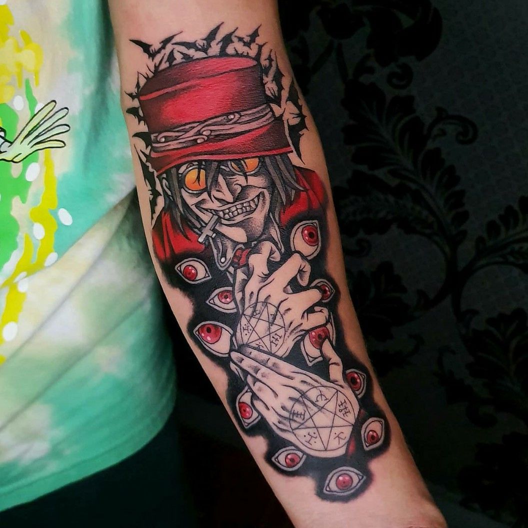 Critical Tattoo Supply  Crazy color Anime of Alucard of Hellsing Count  Dracula tattoo by artist rhurtattoo criticaltattoo  Facebook