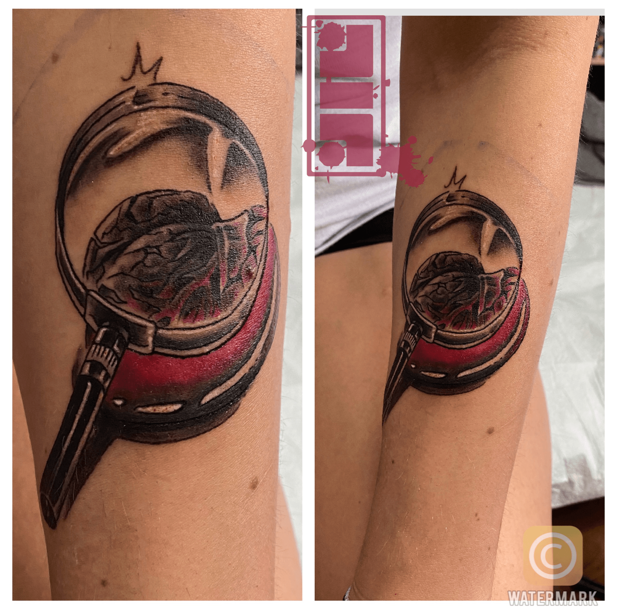 traditional magnifying glass tattoo