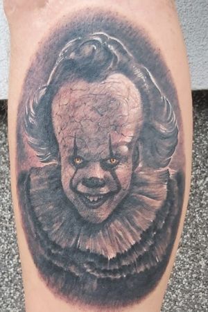IT2. Finally from best tattoo artist of the earth !!!!#horror #It #realistic #blackAndWhite #Pennywise #horrortattoo #clown #clowntattoo #horrorart 