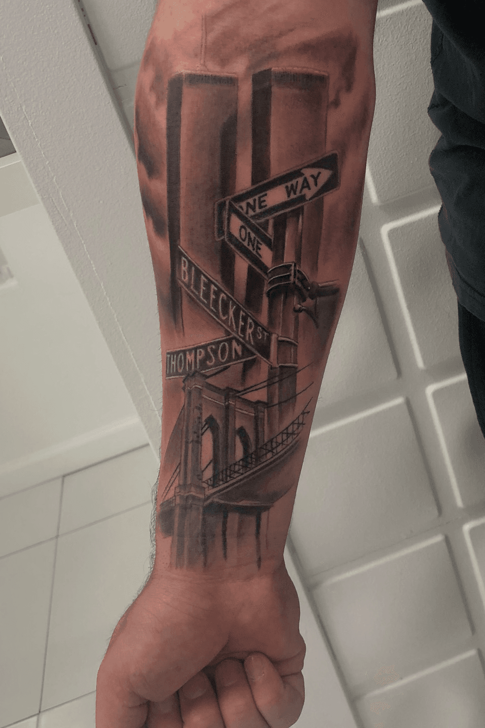 1st tattoo second session Everything shaded black Done by Oliver Peck at  Elm Street Tattoo in Dallas Texas Next sesh on Nov 19th then posting pics  of the finished Tat 4 pics