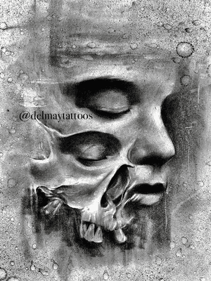 Duality -  Original charcoal 18x12 for sale, message delmaytattoos@gmail.com