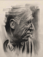 Charles Bukowski original charcoal portrait