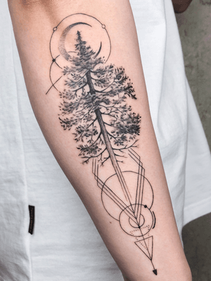 Geometric pine tree. ...#tattoo #tattoodesign #blacktattooart #blackwork #tattooart #seoultattoo #tattrx #blacktattoo #tttism #btattooing #koreatattoo #pinetree #pinetreetattoo #geometrictattoo #forearmtattoo #illsontattoo #타투 #문신 #타투도안 #일러스트타투 #라인타투 #서울타투 #미니타투 #블랙워크 #블랙타투 #소나무 #소나무타투 #기하학타투 #팔타투 #일손타투