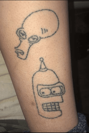 Before I picked up a gun, I did stick and poke roger and bender on my leg ❤️