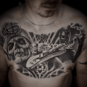 The Ghost band chest piece #thebandghost#ghost#realistic#portrait#metal#fan#blackandgrey