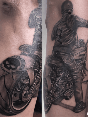 Harley Davidson tattoo motociclista 