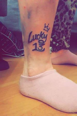 Lucky 13#FridayThe13th #tattoo #tattooapprentice #black #linetattoo 