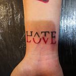 Hate Love Tattoo | Quotes Tattoo | Small tattoo