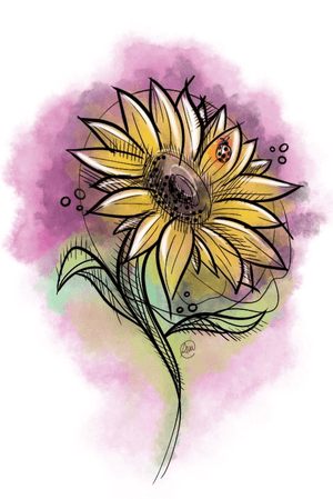 #digital #sunflower #tattoo