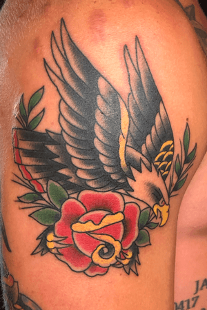 Traditional eagle Tattoo on USMC Jace