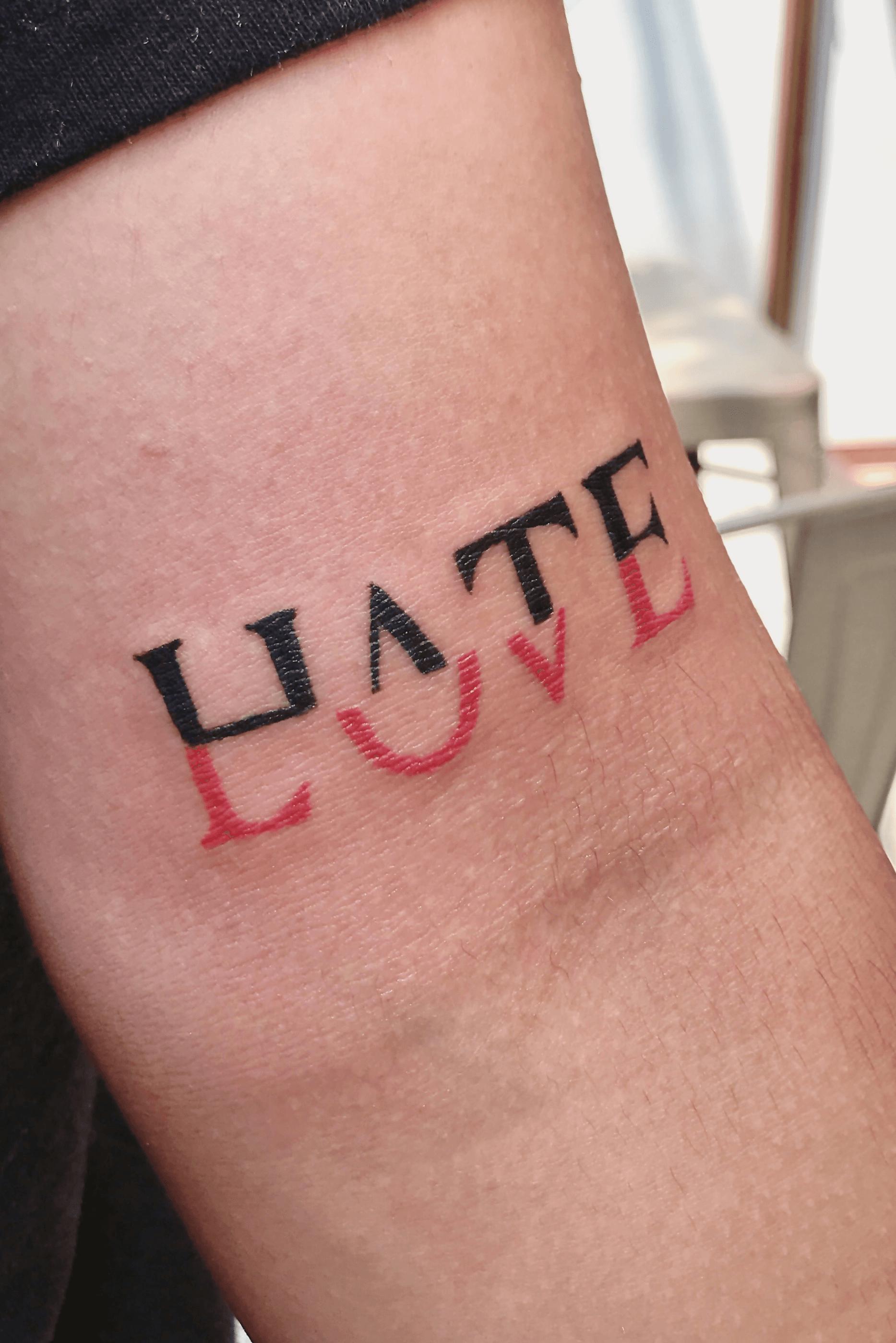 Tattoo Uploaded By Juan Pablo Hate Love Tattoodo
