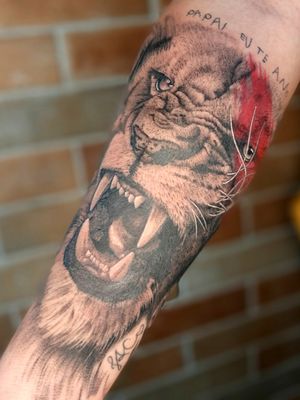 Black and grey Lion . #tattooart #liontattoo #blackandgrey