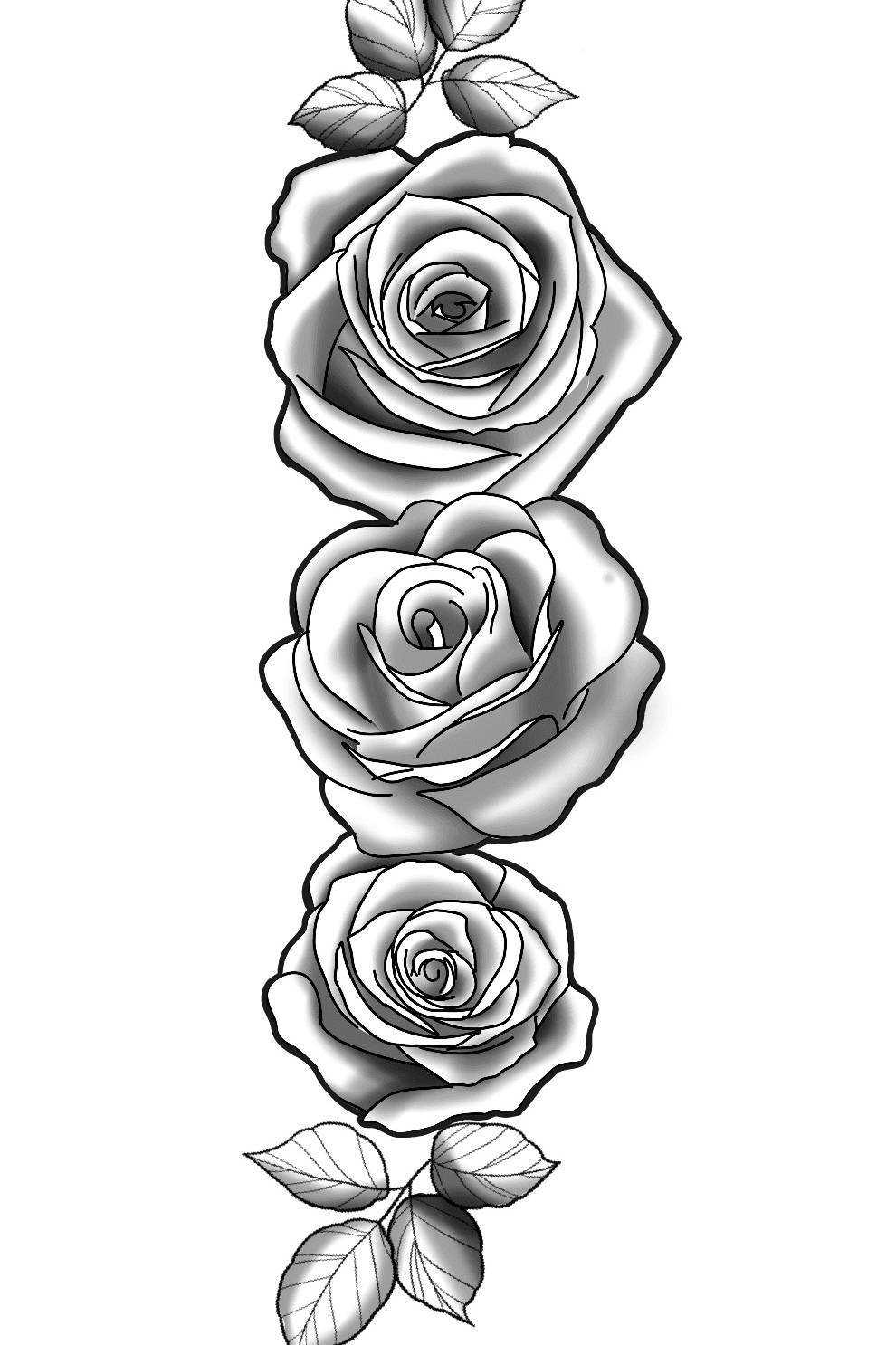 roses design drawing tattoo  Clip Art Library