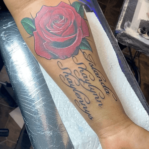 Roses with lettering 
