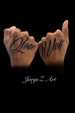 Lone Wolf hand tattoo