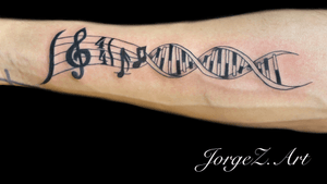 Music and DNA tattoo