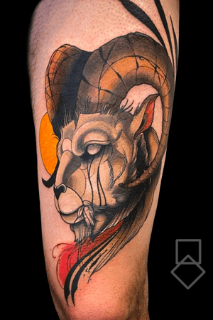Ram done @dontlookdowntattoo follow my IG account @claycastles sponsored by @revitalizeaftercare powered by @cheyennetattooequipment @thesolidink @goodguysupply @criticaltattoosupply 