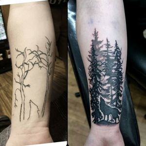 Cover-up, wolf and forest
