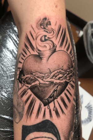 Sacred heart, fun one to do. In addition to this half sleeve in the works!