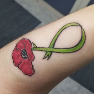 Poppy and Non-hodgkin's lymphoma ribbon done for my dad.
