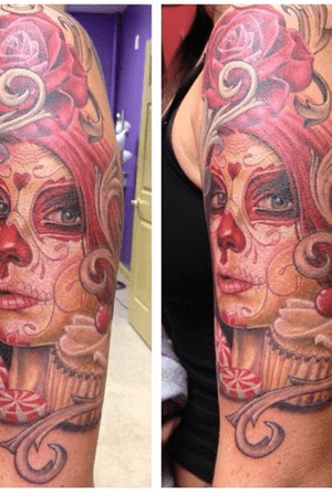 Just a fun “Day of the Dead” sleeve ! Done by Angel Mcculley from Phoenix Ink in CT 