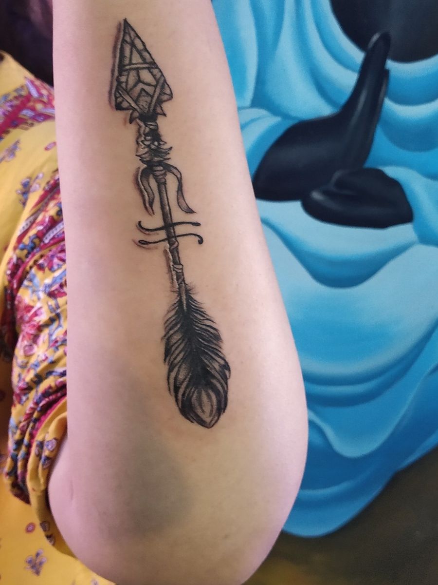 Tattoo Uploaded By Skin Sketch Tattoo • Arrow With Feather • Tattoodo 8965