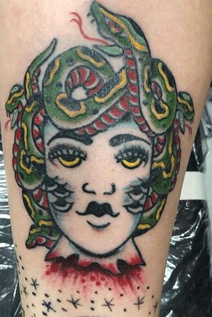 Cool little Traditional Medusa I did on my special lady, thanks for looking, God bless. 