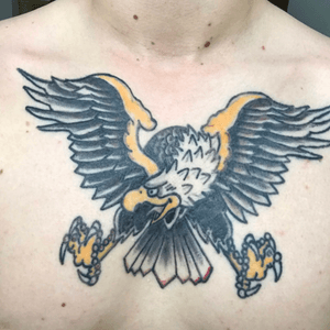 Traditional Eagle banged out on the chest. Favorite piece so far. Got on August 17th, 2019