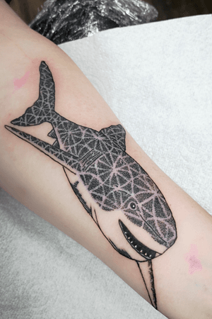 Dot work Shark designed and tattooed by me