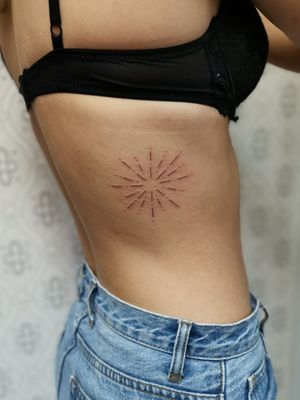 Sun finelineRibs tattoo