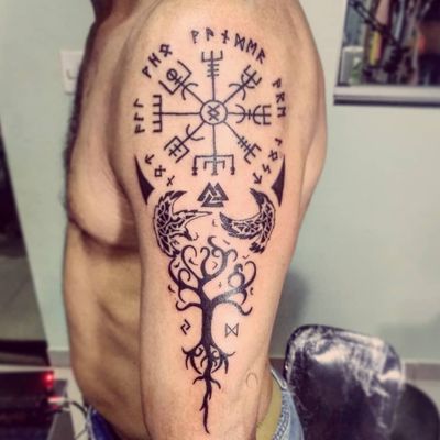 Odin ragnarok  Viking warrior tattoos, Viking tattoo sleeve, Viking tattoos