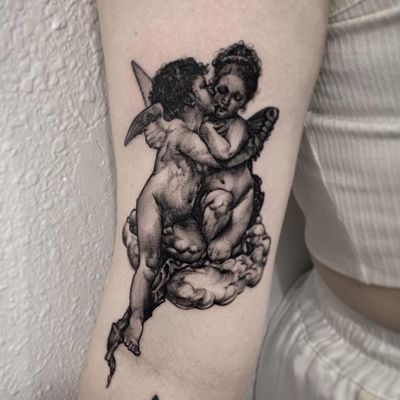 cherub statue tattoo