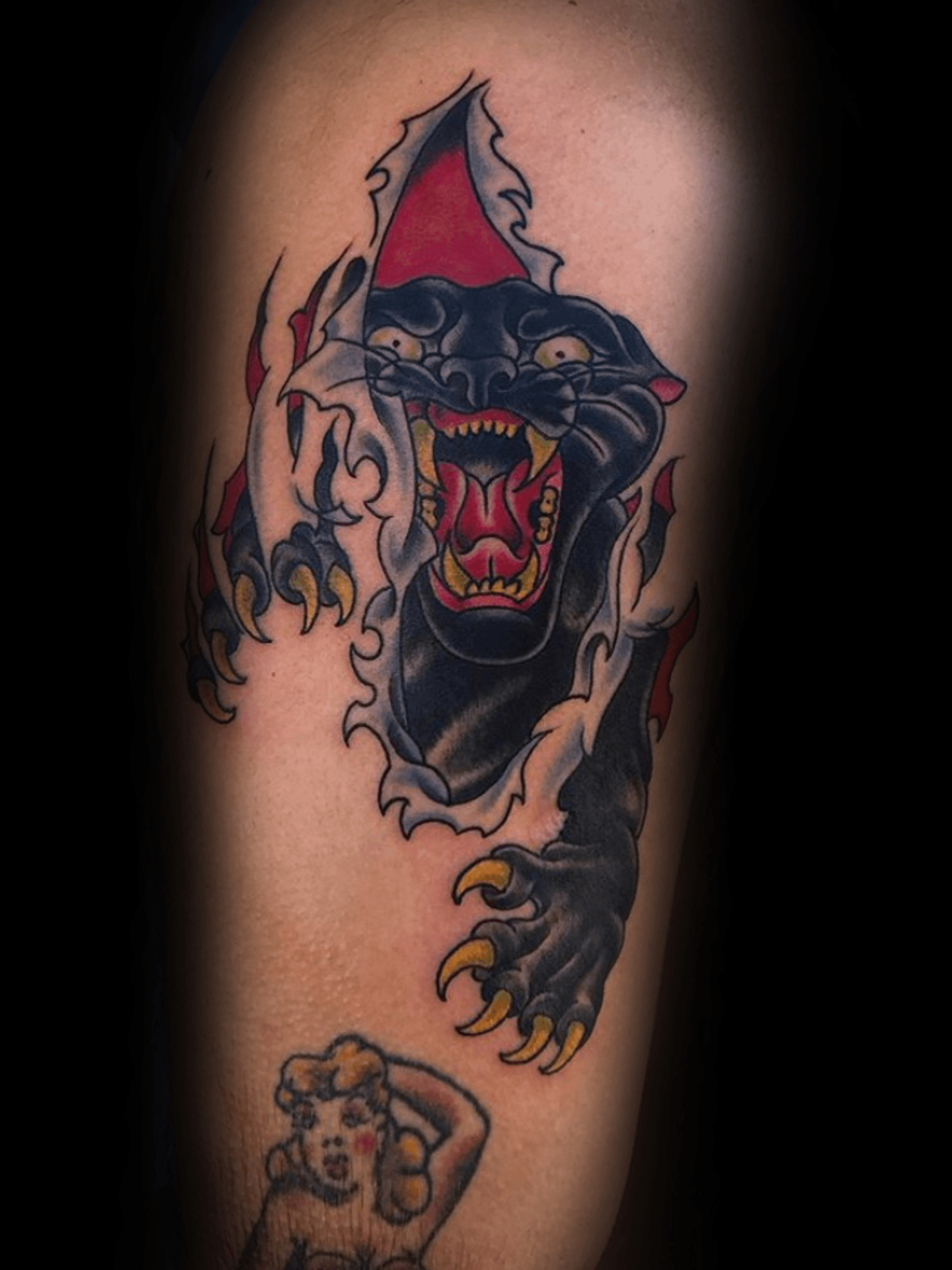 Tattoo of Panthers Animals Back