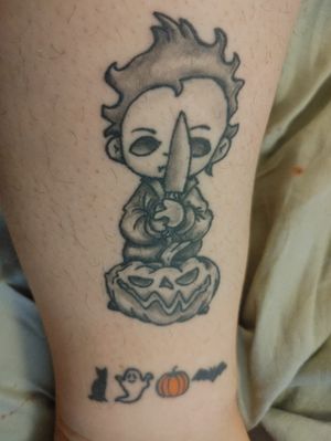 Mini Michael Myers and Halloween symbols 