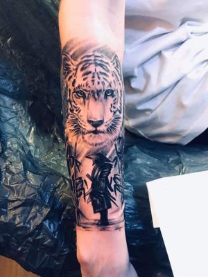 Tiger - Samurai tattoo #tigerhead #samurai 