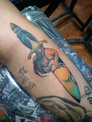 Tattoo by needle,s ink