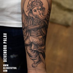 Ganesh Tattoo by Devendra Palav at Aliens Tattoo India!