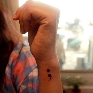 A flawless semicolon by Veer Hegde at Eternal Expression Bangalore
