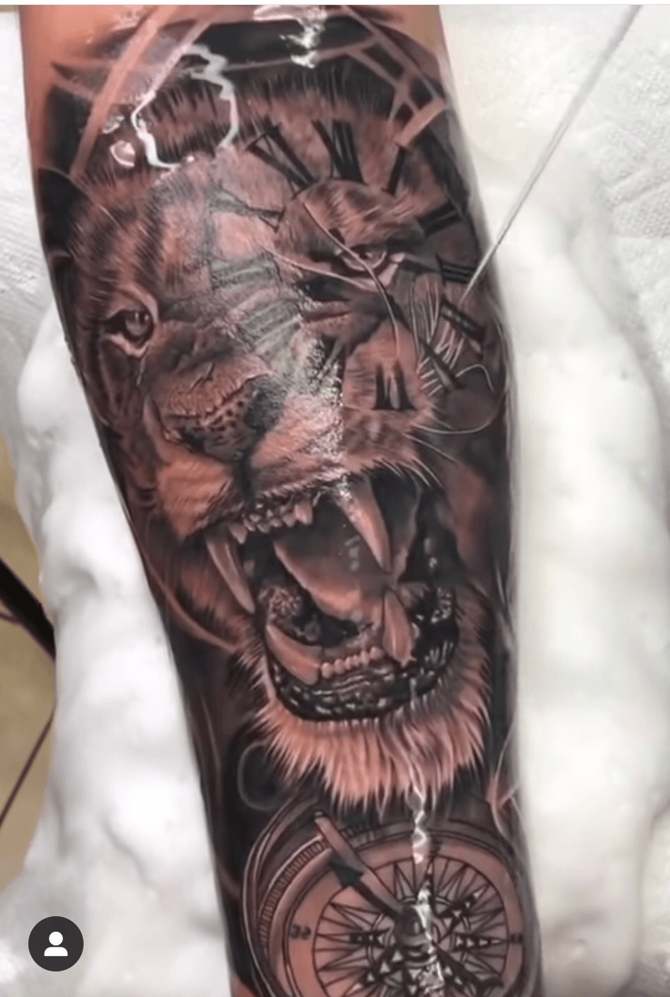 Wild lion tattoo by Chris Showstoppr  Post 27840