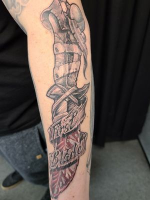 First Blade Bone Handled Knife Tattoo