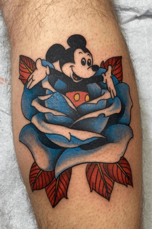 #ericaltonen #MickeyMouse #Mickey #traditional #rose #tattooartist #cincinnati #neotraditional 