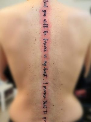 Quotes Tattoo | Women Back Tattoo | Text Tattoo