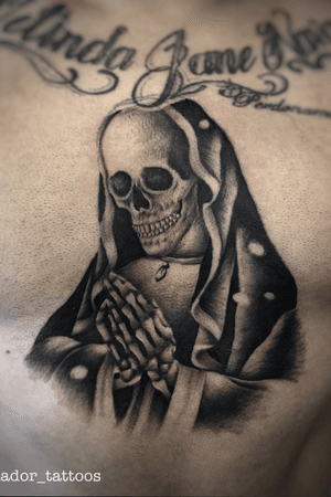 Skeleton Virgen de Guadalupe sternum piece 