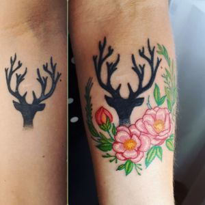 #myinkprints2020 #flowertattoo #floral #deer