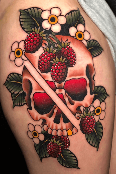 Skull and Raspberries 
