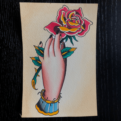 Rose and hand 
