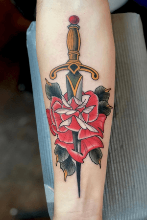 A rose and dagger