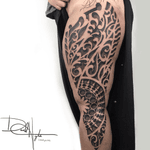 Geometric leg tattoo 