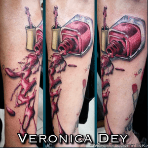 Nail polish tattoo by Veronica Dey 